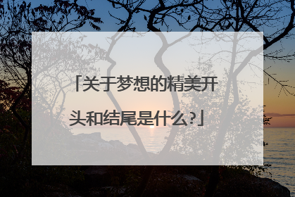 关于梦想的精美开头和结尾是什么?
