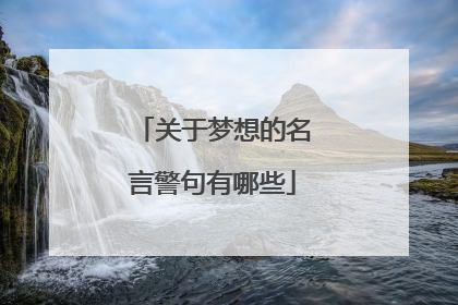 关于梦想的名言警句有哪些
