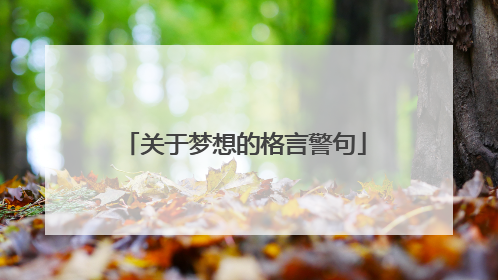 关于梦想的格言警句
