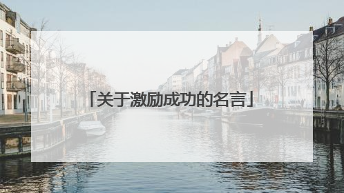 关于激励成功的名言