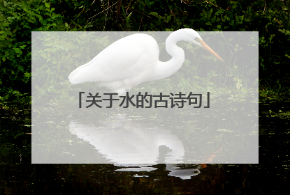 关于水的古诗句