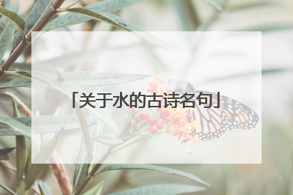 关于水的古诗名句