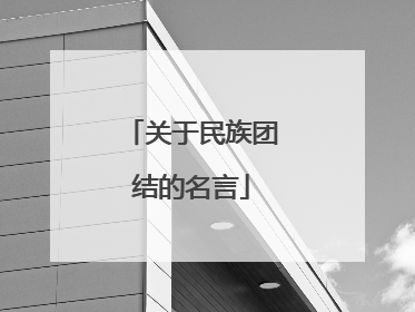 关于民族团结的名言
