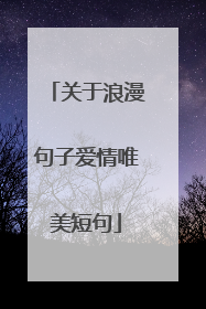 关于浪漫句子爱情唯美短句