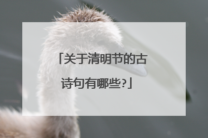 关于清明节的古诗句有哪些?