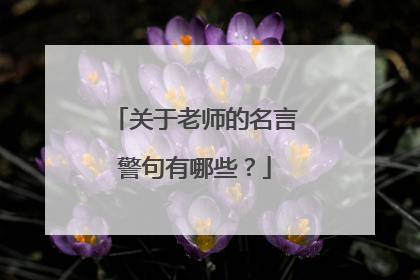 关于老师的名言警句有哪些?