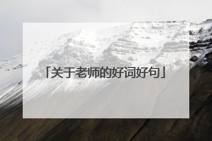 关于老师的好词好句