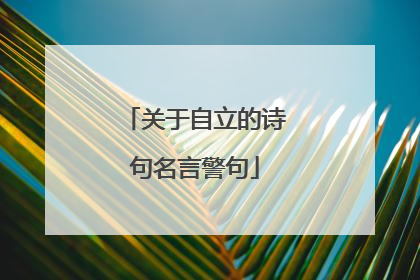 关于自立的诗句名言警句