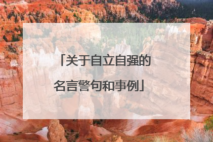 关于自立自强的名言警句和事例