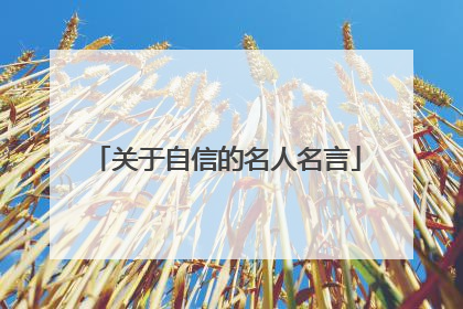 关于自信的名人名言