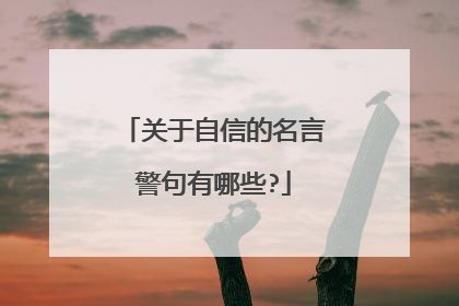 关于自信的名言警句有哪些?