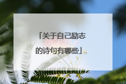 关于自己励志的诗句有哪些