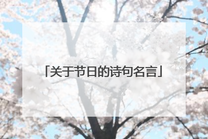关于节日的诗句名言