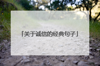 关于诚信的经典句子