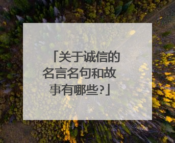关于诚信的名言名句和故事有哪些?