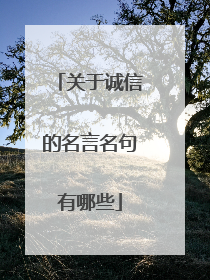 关于诚信的名言名句有哪些