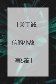 关于诚信的小故事5篇