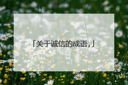 关于诚信的成语,