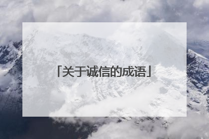 关于诚信的成语