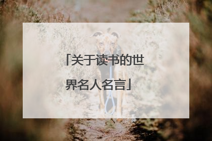 关于读书的世界名人名言