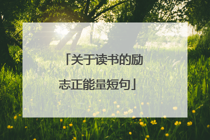 关于读书的励志正能量短句