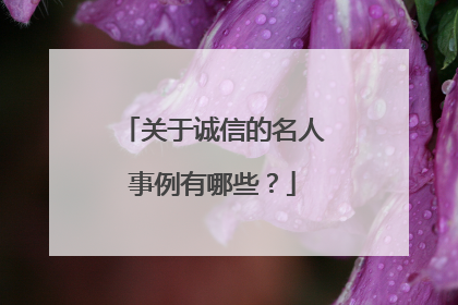 关于诚信的名人事例有哪些?