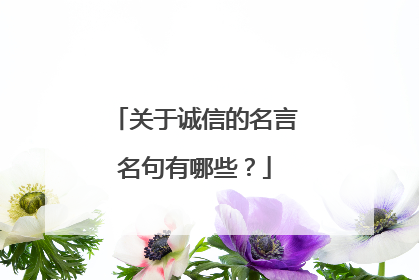 关于诚信的名言名句有哪些?