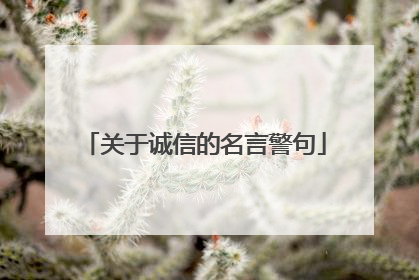 关于诚信的名言警句