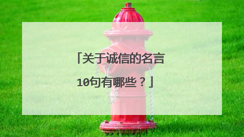 关于诚信的名言10句有哪些？