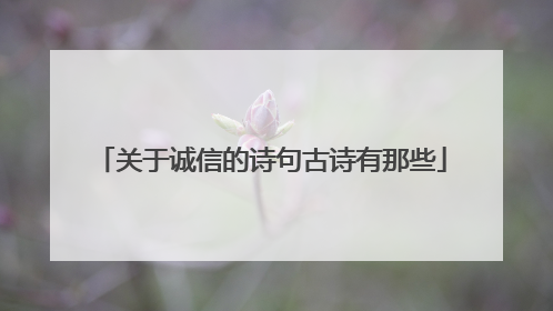 关于诚信的诗句古诗有那些