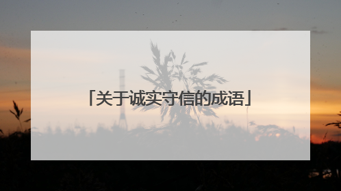 关于诚实守信的成语