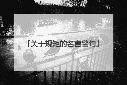 关于规矩的名言警句