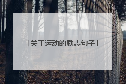 关于运动的励志句子