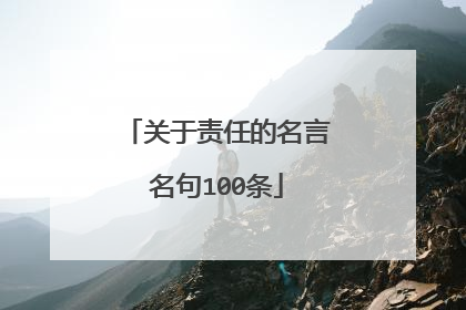 关于责任的名言名句100条