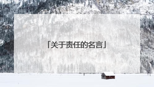 关于责任的名言