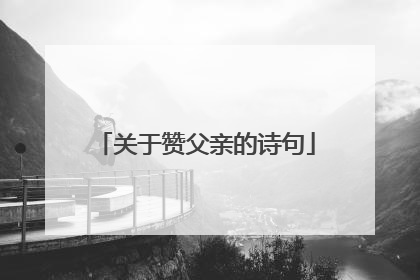 关于赞父亲的诗句