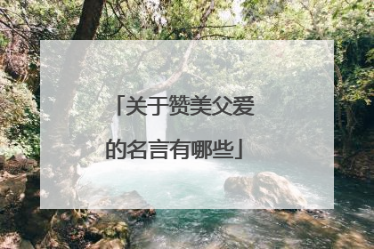 关于赞美父爱的名言有哪些