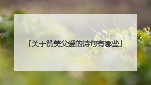 关于赞美父爱的诗句有哪些