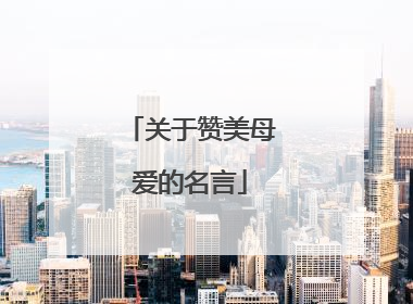 关于赞美母爱的名言