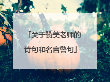 关于赞美老师的诗句和名言警句