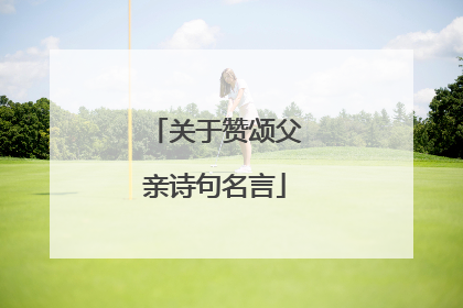 关于赞颂父亲诗句名言