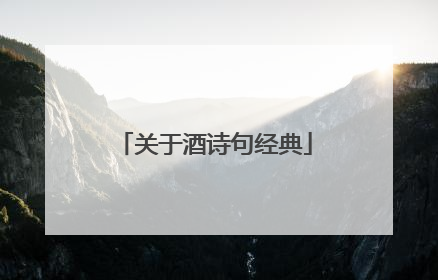 关于酒诗句经典