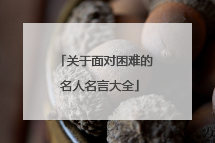 关于面对困难的名人名言大全