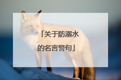 关于防溺水的名言警句