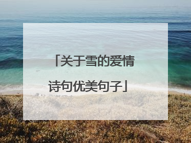 关于雪的爱情诗句优美句子