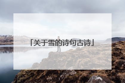 关于雪的诗句古诗
