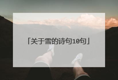 关于雪的诗句10句