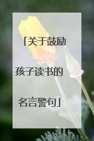关于鼓励孩子读书的名言警句