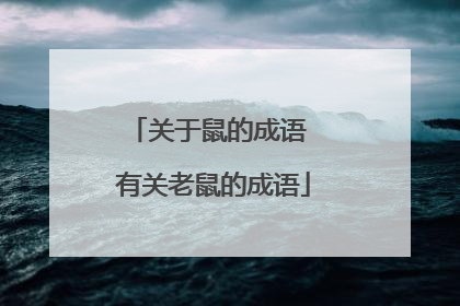 关于鼠的成语 有关老鼠的成语