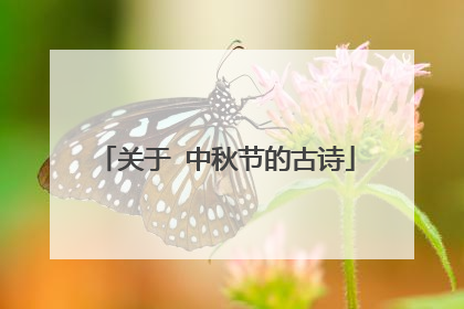 关于 中秋节的古诗